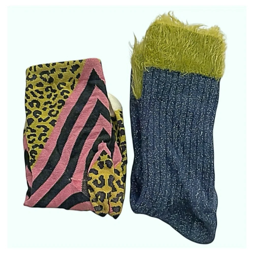 SALE! Hysteria Happy Socks Trendy 2-Pairs Samantha Ankle Socks & Fuzzy Socks